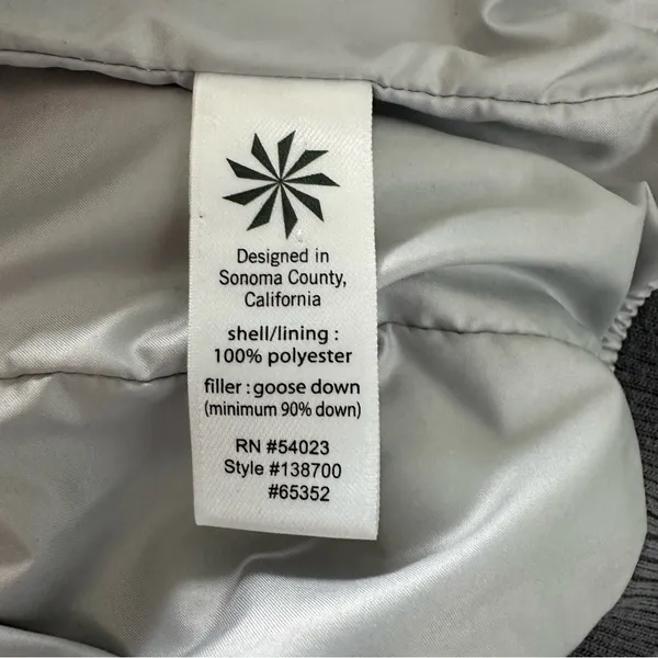 Athleta Women’s Dobby Goose Down Gray Puffer Jacket Size S - Image 5