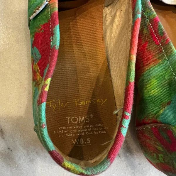 TOMS Slip On Shoes Womens 8.5 Colorful‎ Abstract Print Canvas Casual Comfort - Image 7