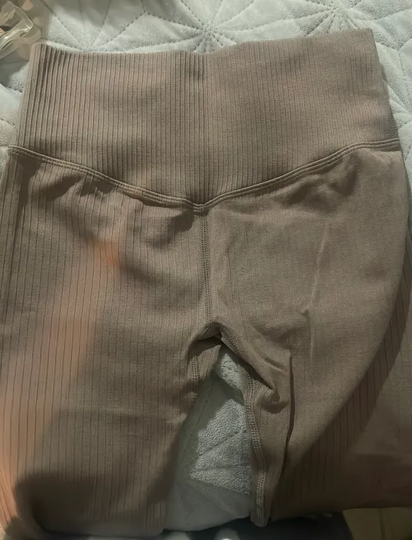 Amazon Light Brown Ribbed Leggings - Image 5