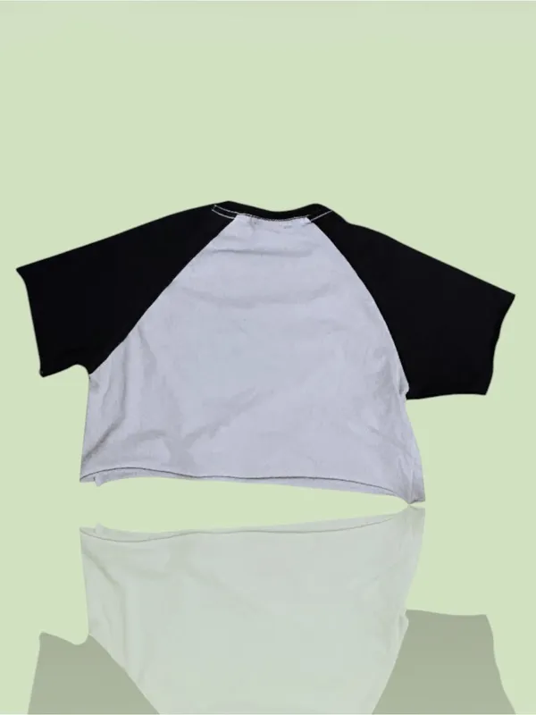 VANS x Antihero Collaboration Wht & Blk short sleeve raglan cropped graphic Tee - Image 2