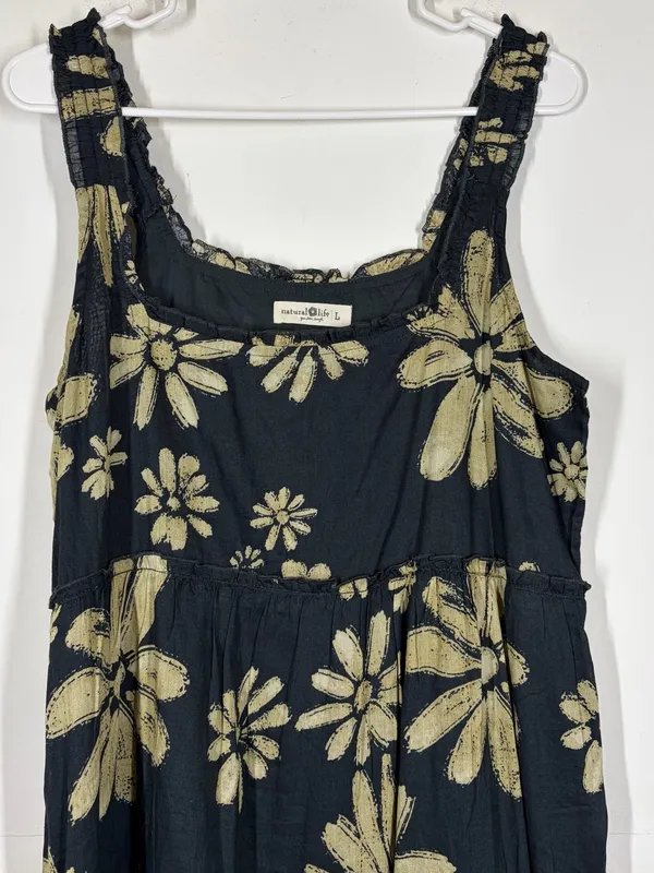 Natural Life Adele 100% Cotton Floral Maxi Dress Size Large - Image 7