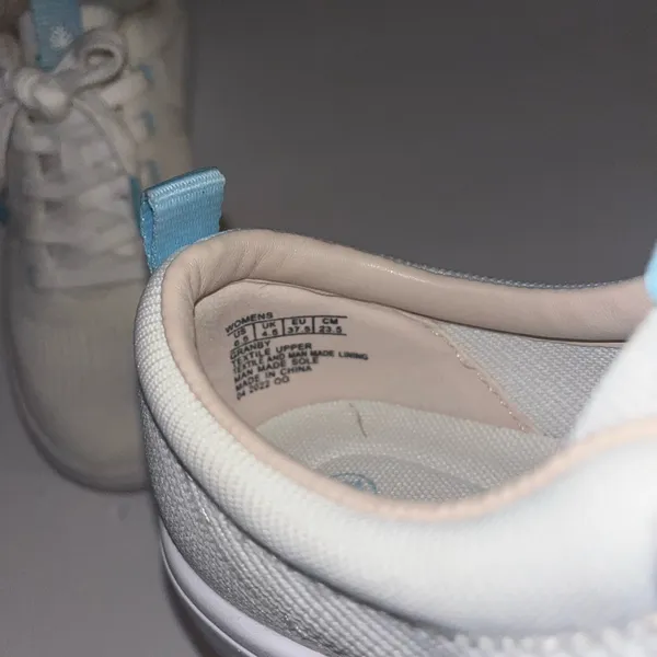 Nurture by Lamaze Women’s White Sneakers with Light Blue Accents - Image 2