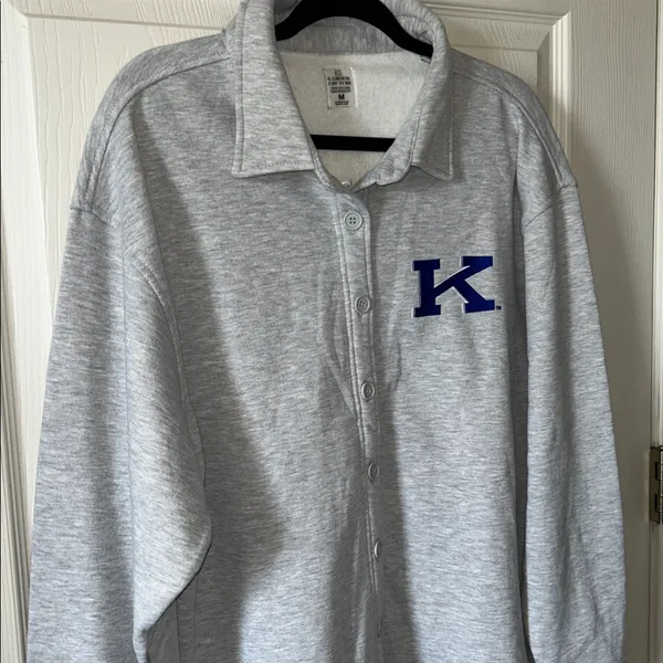 Kentucky Wildcats Game Day Couture Gray/Blue Fleece Button Down Shirt Sz Med‎ - Image 9