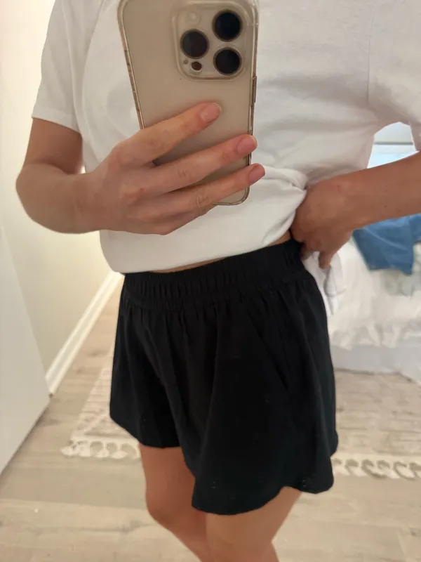 Crz Yoga Black Flowy Athletic Shorts - Image 2