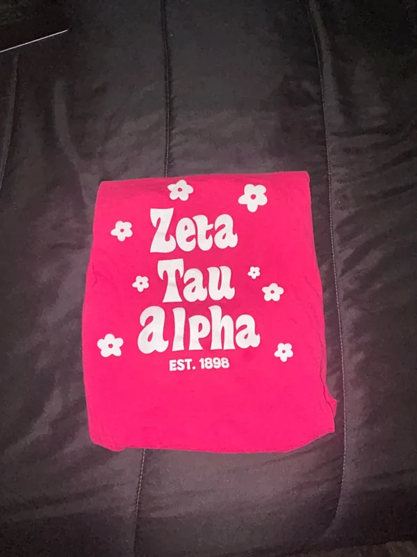 Gildan Pink Zeta Tau Alpha T-Shirt - Image 2