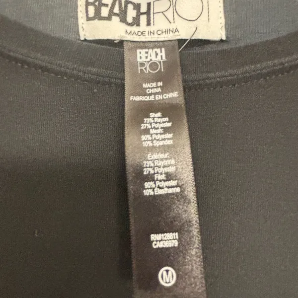 Beach Riot Black Mesh Hem Long Sleeve Top - Image 2