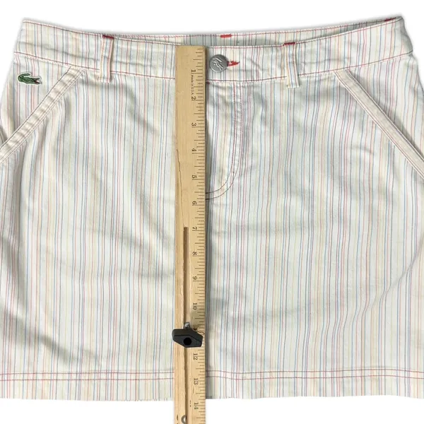 Lacoste White Pink Blue Green Pastel Pinstripe Pencil Mini Skirt size 36 / 4 / S - Image 8