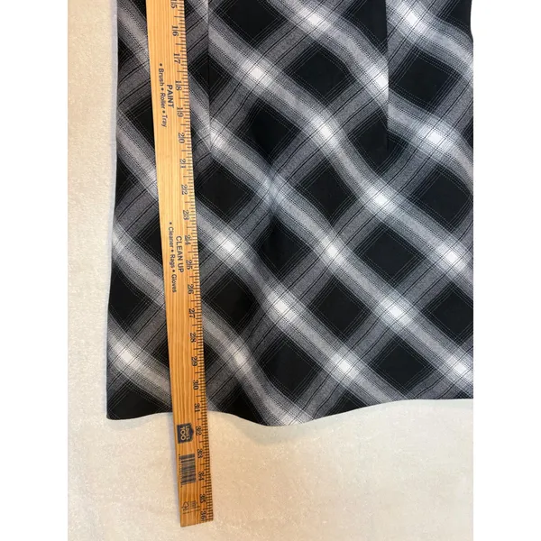 Commense Sleeveless Checked Zipper Mini Dress Black White Plaid Boat Neck NWT - Image 11
