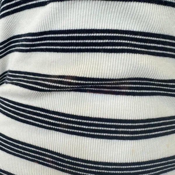 Ganni Blue White Striped T-Shirt Dress SMALL Ruched Knit Designer $325 Flaw - Image 10