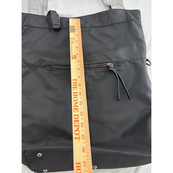 Lifetime Fitness Black Nylon Tote Bag Pink Lining Gym Travel Work Shoulder Bag - Image 6