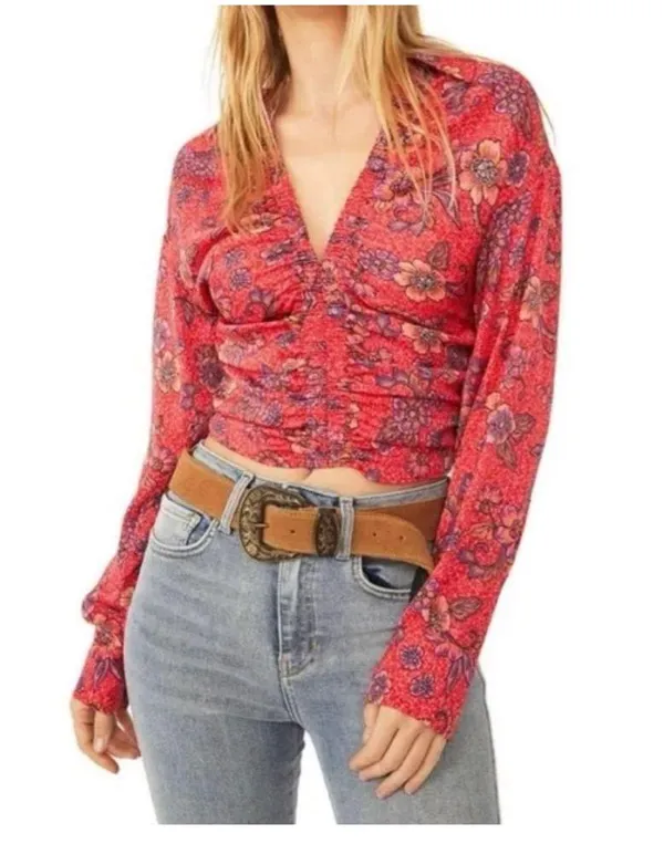 Free people got you cropped collared shirt - Image 3