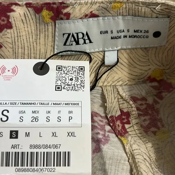 Zara Printed Cuffed Hem Mid-Rise Dress Pants(Size Small) - Image 9