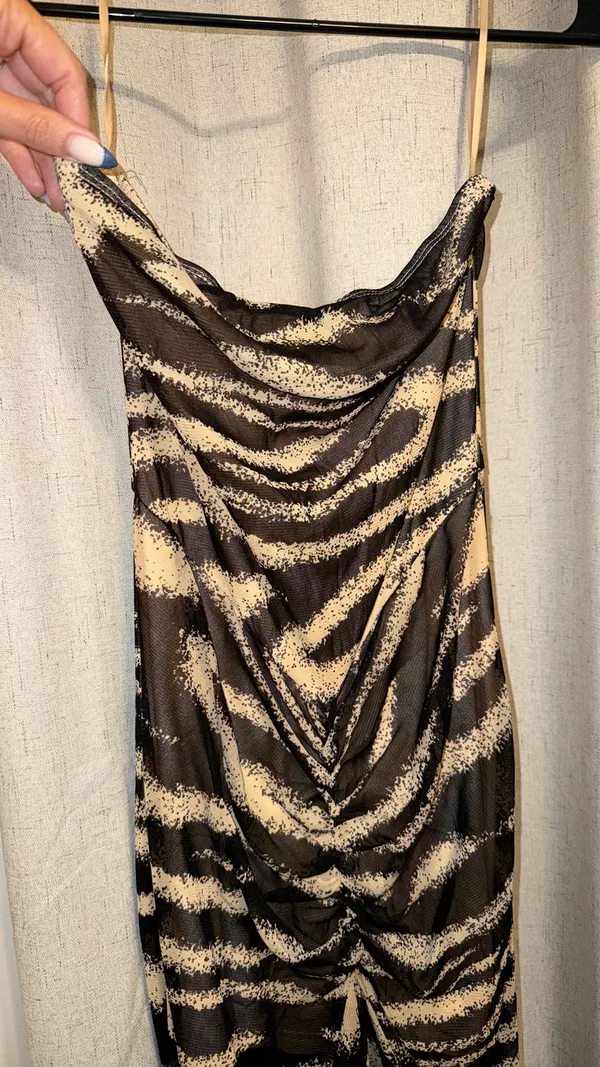 Amazon Black and tan strapless dress - Image 5