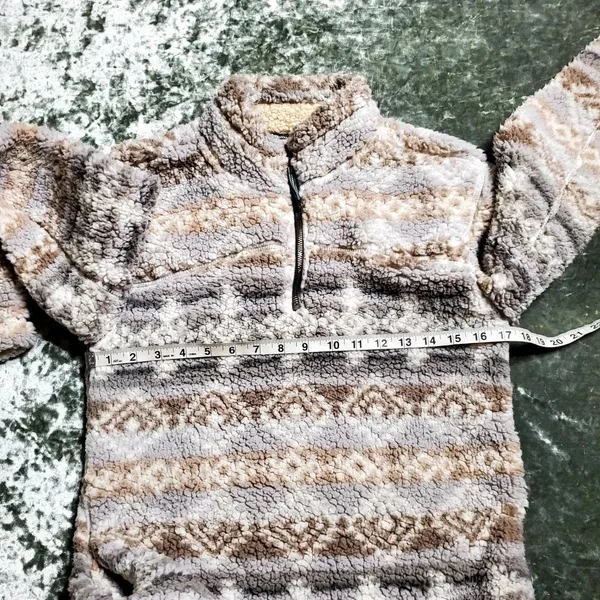Cabin Fever by Ramatex‎ Sherpa Pullover Brown - Image 4