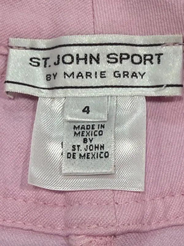 St. John Sport by Marie Gray Pink Wide Leg Jean Pants Trousers Size 4 Stretch - Image 5