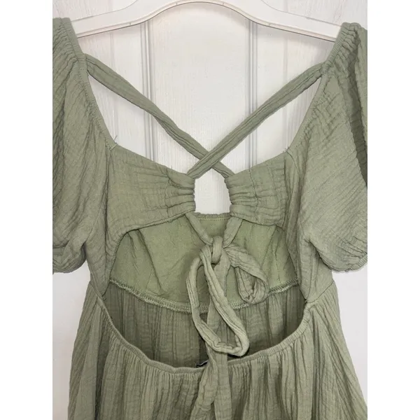 Princess Polly Sage Let’s Dance Mini Babydoll Dress 2 Puff Sleeve Milkmaid Hoco - Image 7