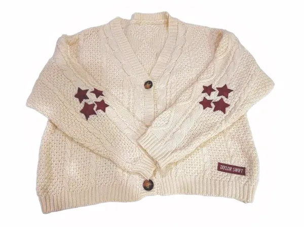 Taylor Swift Red (Taylor's Version) Star Patch Cardigan M/L Official - Image 2