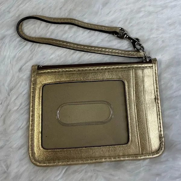 Coach Gold Card Holder Wallet - Image 2
