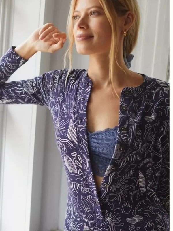 Anthropologie Adele Prost Fern Lounge Jumpsuit Medium - Image 2