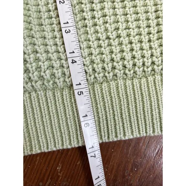 Haute Hippie Green Chunky Knit V-Neck Ribbed Pullover Sweater Size Large - Image 6