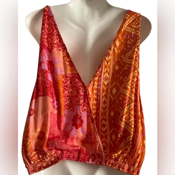 Free People Pink and Orange Tank Top - Image 3