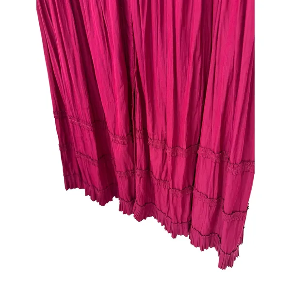 Chico’s NWT Pleated Tiered Maxi Dress Orchid Pink Flowy Boho Size 1 (8/10) - Image 5
