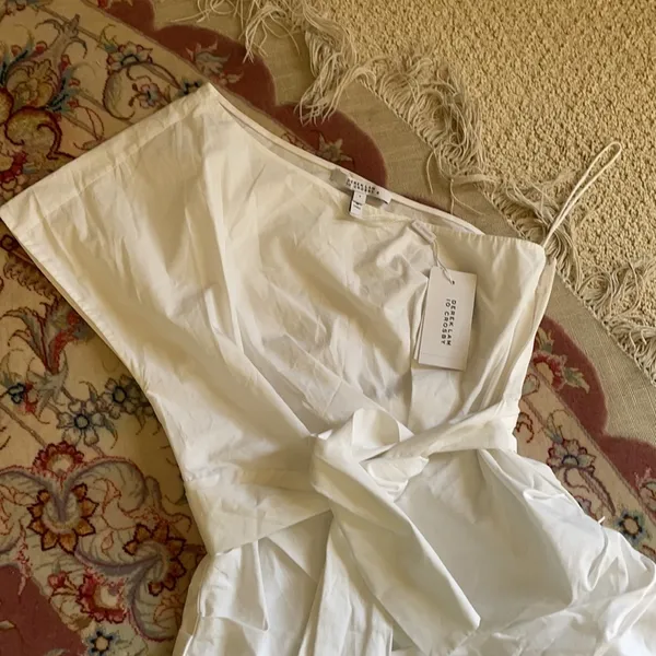 DEREK LAM 10 CROSBY Tie Front Poplin dress - Image 3