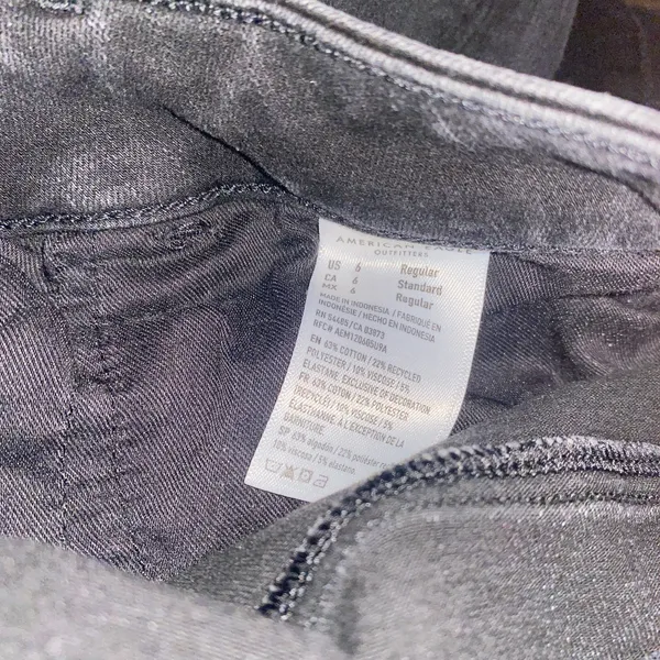 American Eagle Outfitters Black Wash Denim High Rise Jegging Jean Women's Size 6 - Image 6
