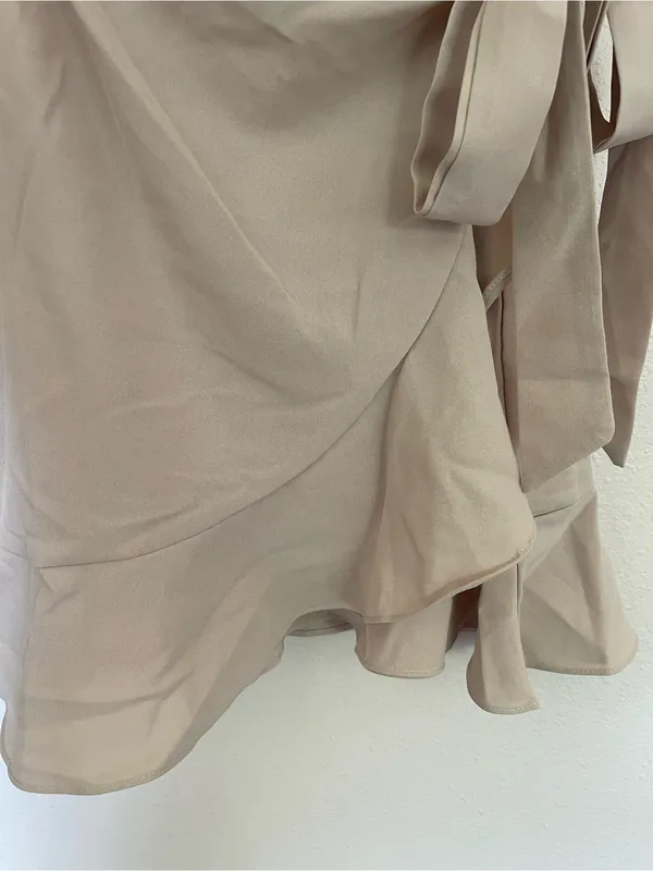 Women’s Beige Tie-Waist Spaghetti Strap Dress - Image 3