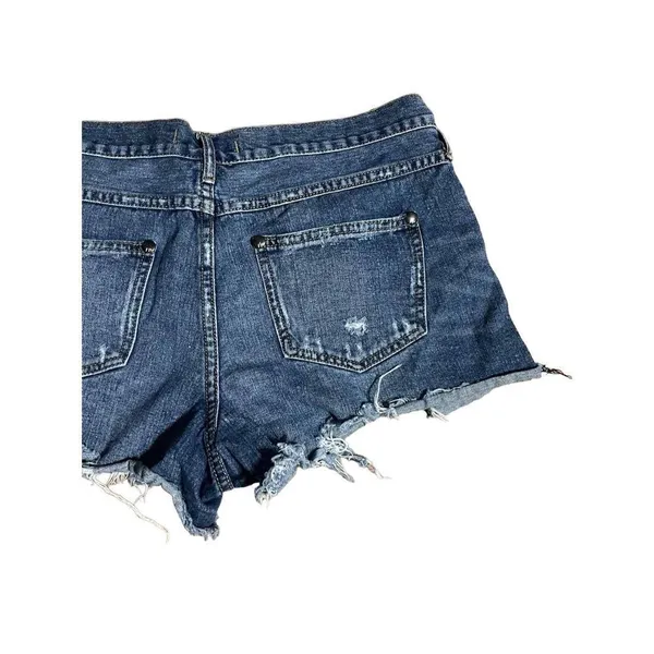 Free people Denim Cut off Distressed‎ jean shorts sz 29 - Image 7