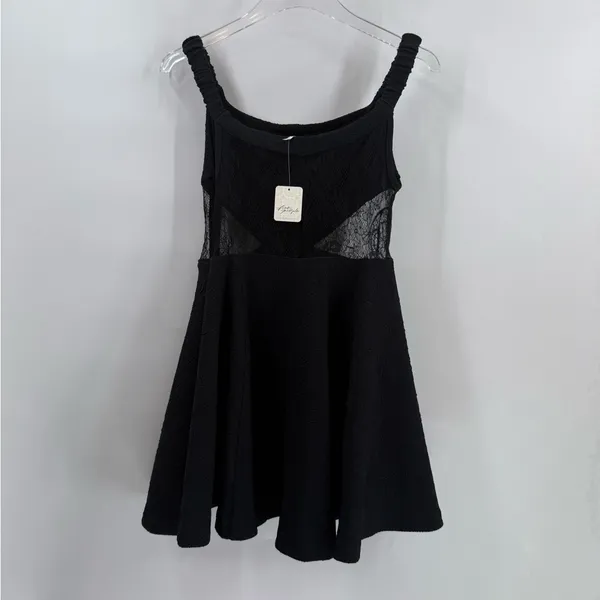Free People Brooklyn Mini Dress‎ in Black size medium NWT - Image 3