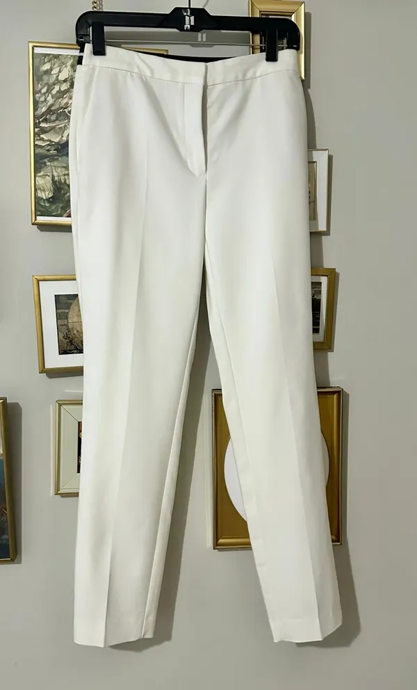 ZARA white ankle straight pencil pants - Image 2