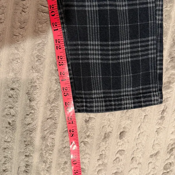 Edikted Two Tone Plaid Black Jeans Women Medium Straight Leg High Rise Grunge - Image 6