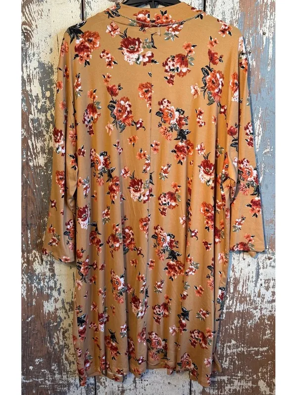 As You Wish NET plus 0X midi dress, mustard floral, great for fall! - Image 5