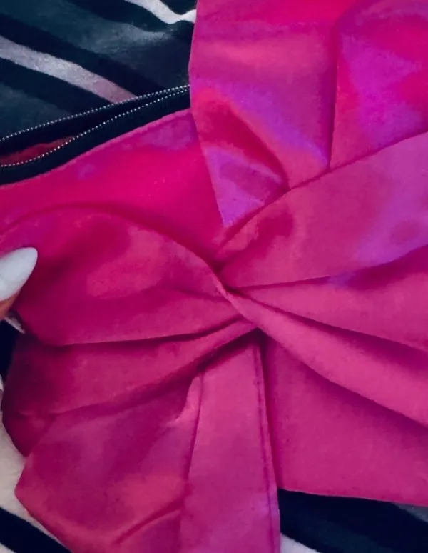 Ipsy Hot Pink Satin Cosmetic Glam Bag - Image 3