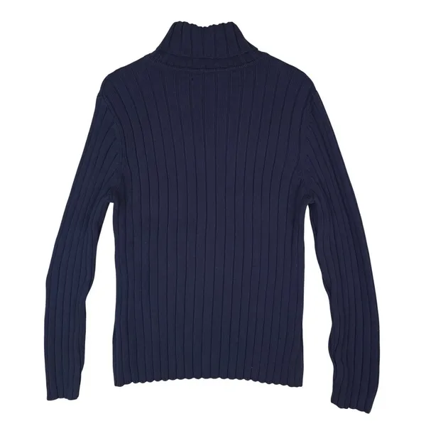 Vtg 2004 Tommy Hilfiger Sweater Womens‎ XL Cable Stripe Turtleneck Cotton Y2K - Image 2
