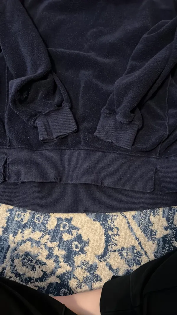 Aerie Navy Inside out Fleece Sweatshirt - Image 6