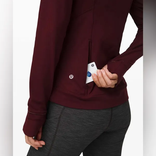 LULULEMON Outrun the Elements 1/2 Zip Long Sleeve Running Top in Garnet Size 4 - Image 6
