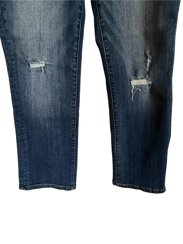 Risen Jeans Women’s 9/29 Mid Rise Distressed Bootcut Jeans Raw Hem Stretch Denim - Image 3