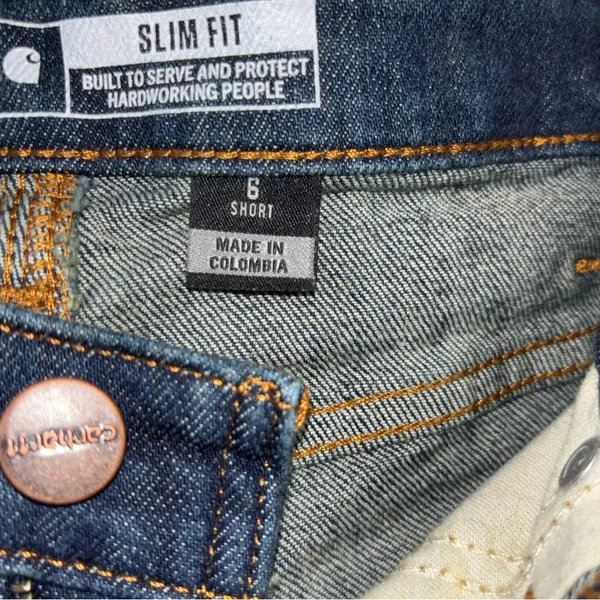 Carhartt Women’s Jeans Slim Fit Dark Wash Cotton Blend Size‎ 6 Short - Image 4