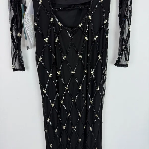 NWT Mac Duggal #9109 Sequin Embellished Long Sleeve Gown Dress Black Size 0 NEW - Image 13