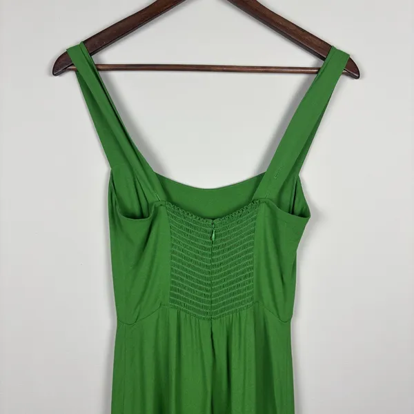 Reformation Alva Jumpsuit Womens 2 Kelly Green‎ Smocked Wide Leg Sleeveless Crop - Image 9