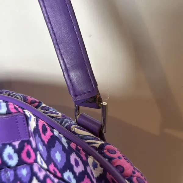 Vera Bradley Crosstown Tote Shoulder Bag Purple Lilac Tapestry Retired Pattern - Image 11