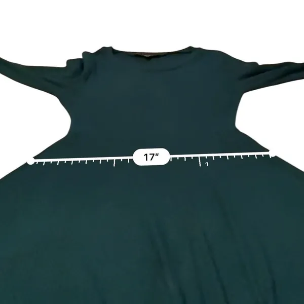 Lulus‎ Hunter Green Ribbed Knit Fit Flare Skater Dress Womens Small Long Sleeve - Image 12