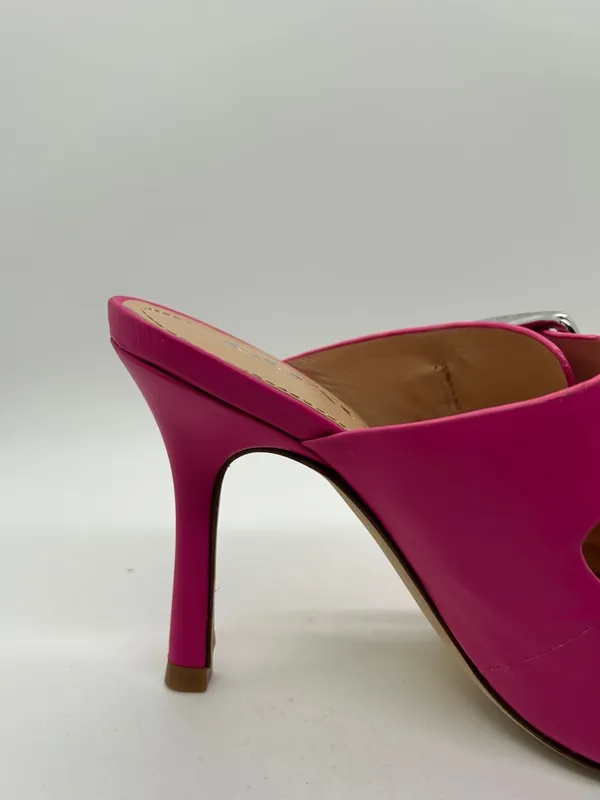 COACH Bright Pink Leather Double-Buckle Slide Stiletto Heels Shoes *Size 6.5* 🌸🌸 - Image 7