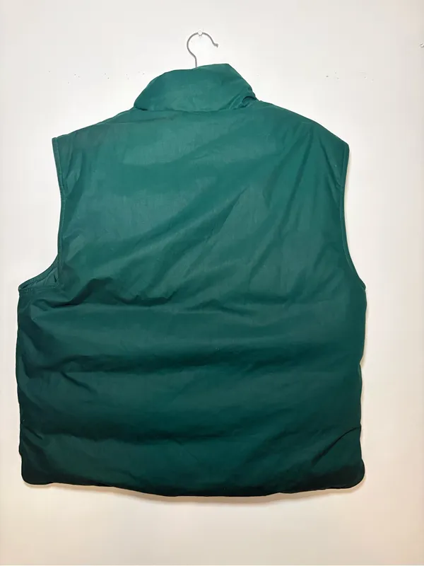 Eddie Bauer Vintage Goose Down Green Utility Vest Womens Large Made in USA - Image 11