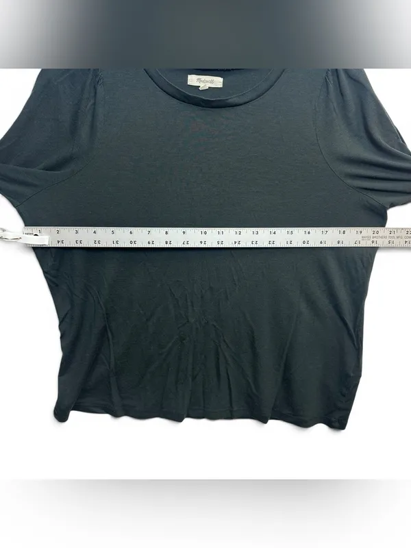 Madewell Black Puff Sleeve Top Women’s Large Alpaca Blend 3/4 Sleeve - Image 7