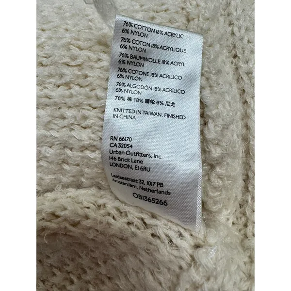Pilcro and the Letterpress Ivory Textured Knit Shawl Cardigan Sweater Medium - Image 10