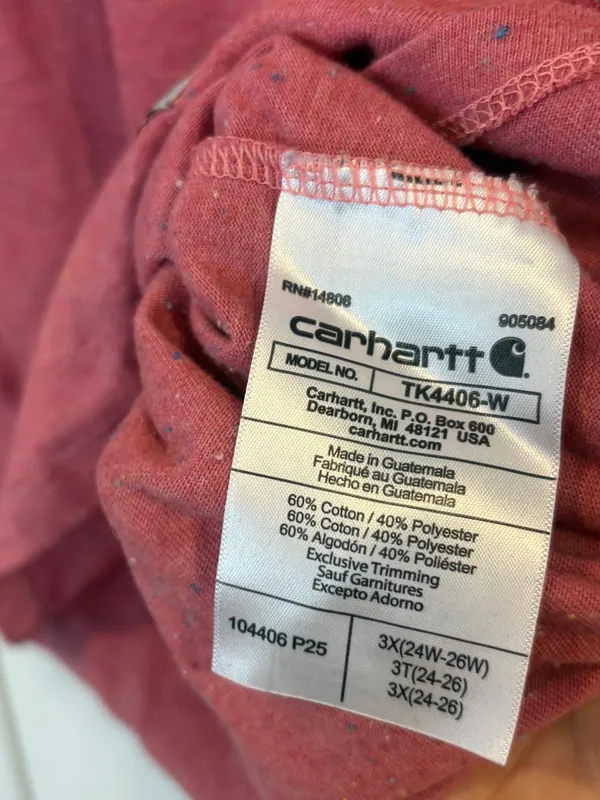 Carhartt pink marled knit relaxed fit v neck size 3X - Image 6