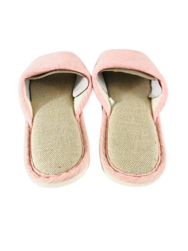 Womens Slippers Fabric Slides Slip On Pink Size 37/38 US 6/7 - Image 3